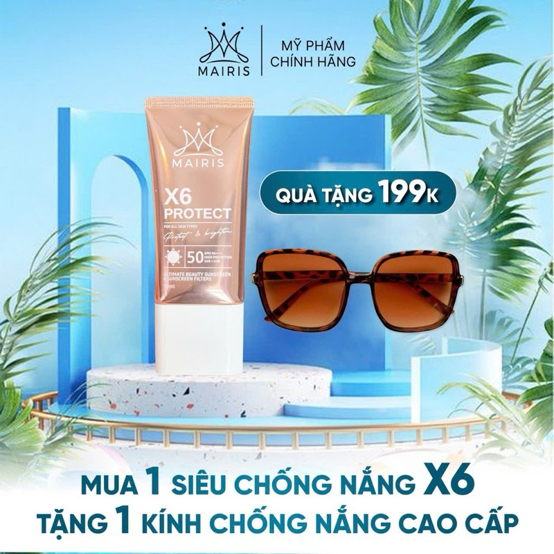 Siêu chống nắng X6 Protect - Mua 1 KCN TẶNG 1 KÍNH MÁT