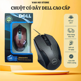 [ Chính Hãng ] Chuột máy tính có dây chính hãng DELL, thiết kế vừa tay phù hợp chơi game lẫn văn phòng. VAN HO STORE