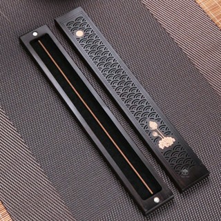 Hộp Đốt Nhang Trầm Hương Không Tăm Gỗ Mun Nguyên Khối Cao Cấp, Chế Tác Tinh Xảo