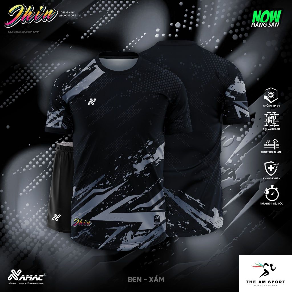 [In Tên & Số] Bộ Quần Áo Đá Bóng AMAC Jhin - Thoáng Mát, Thấm Hút Tốt | The AM Sport
