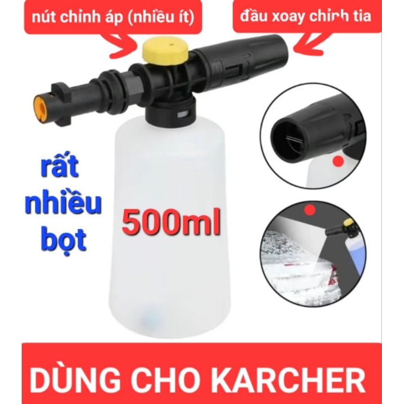 bình bọt dùng cho súng rửa xe karcher. bình bọt tuyết máy rửa xe karcher,  bình phun bọt tuyết karch