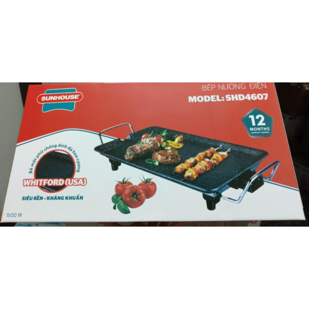 Bếp nướng điện Sunhouse SHD4607, Bếp nướng không khói Sunhouse. Bảo hành ( 12 Tháng )