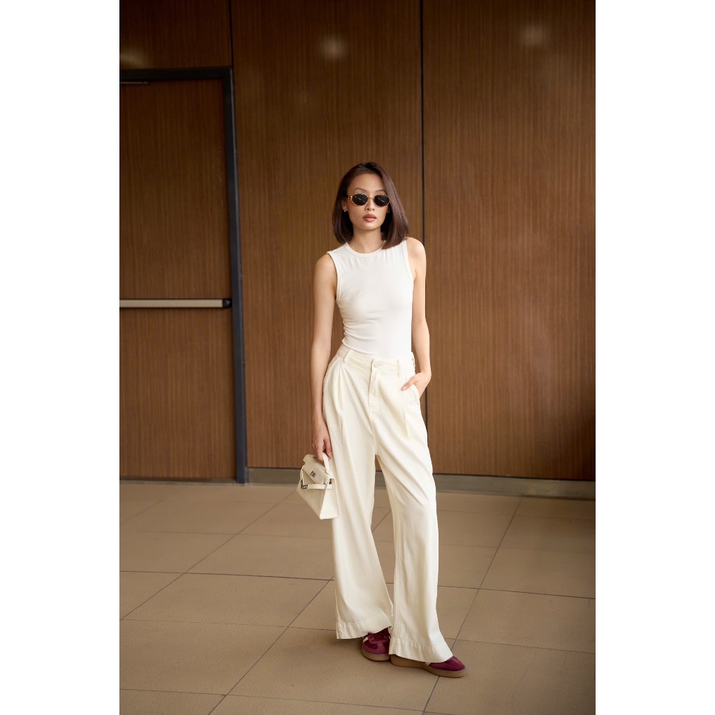 Quần jeans ống suông lai BASIC JOY PANTS