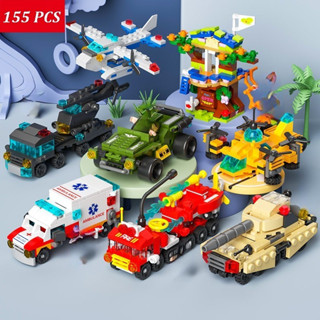 BỘ ĐỒ CHƠI XẾP HÌNH Mô Hình Xe OTO Cảnh Sát SWAT, Lắp Ghép Xe Cứu Hỏa, Lắp Ráp Máy Bay, Đồ Chơi Xe Tăng