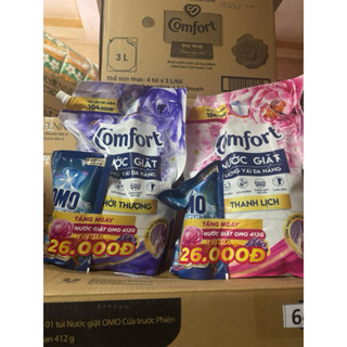 (mẫu mới) Nước Giặt Dưỡng Vải Comfort Túi 3.6kg Thời Thượng/ Thanh Lịch