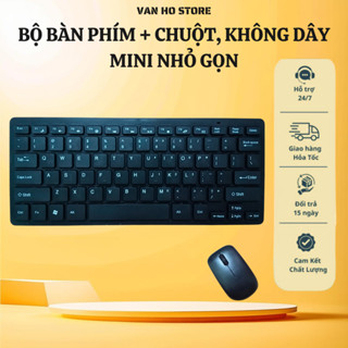 Combo bàn phím + chuột không dây mini, gon nhẹ, kết nối bằng usb không có độ trễ... VAN HO STORE