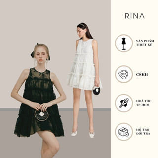 RINA - Lace Dress - Váy thiết kế - Váy babydoll ren màu trắng, đen form xoè bồng bềnh