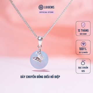 Dây Chuyền Bạc Nữ 925 Liugems Đồng Điếu Charm Hồ Điệp Đá Phong Thuỷ Xinh Xắn, Thời Trang DC24