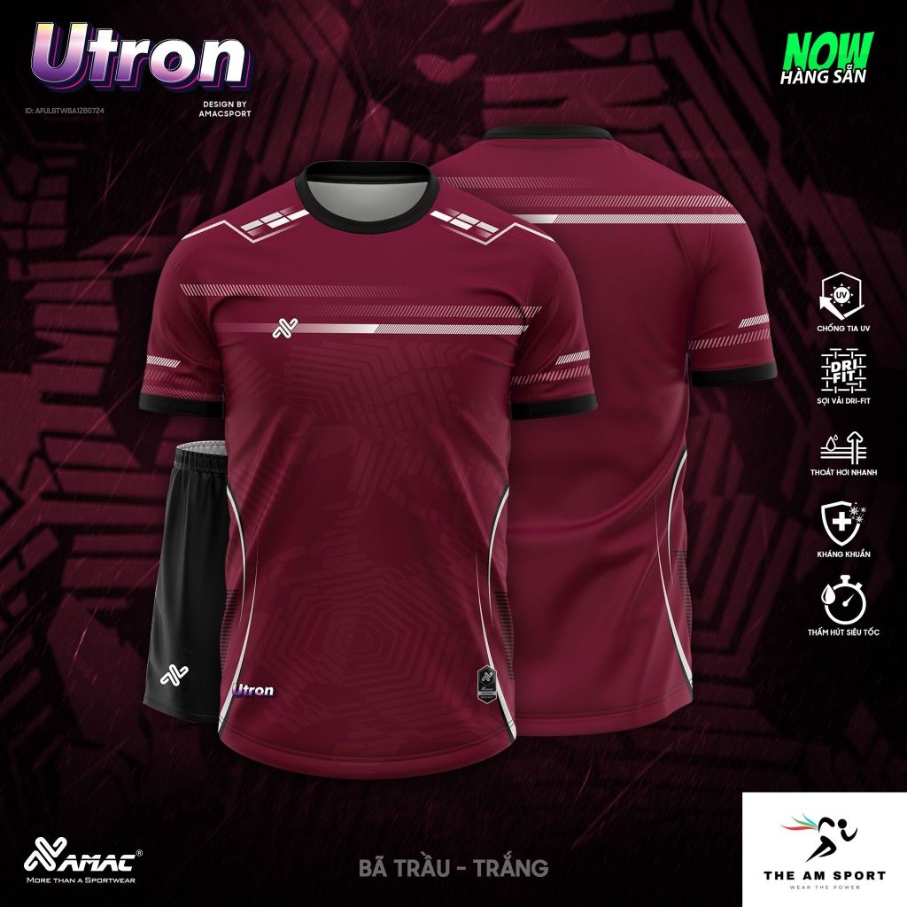 [In Tên & Số] Bộ Quần Áo Đá Bóng AMAC Utron - Thoáng Mát, Thấm Hút Tốt | The AM Sport