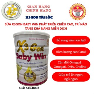 Sữa X3GON Baby Win 900g Dinh dưỡng phát triển chiều cao, trí não