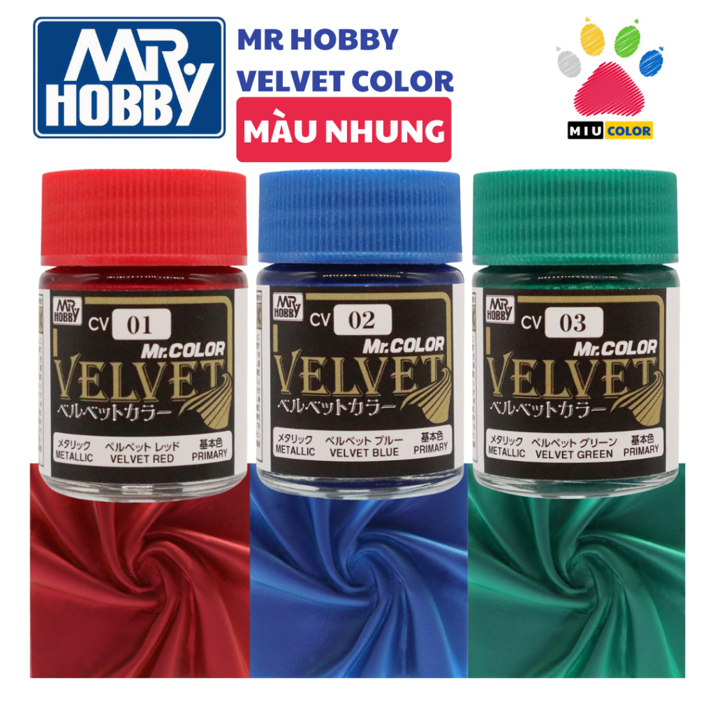 MR.HOBBY sơn mô hình màu nhung - MR.COLOR VELVET COLOR ( CV0 - CV02 - CV03 ) 18ml