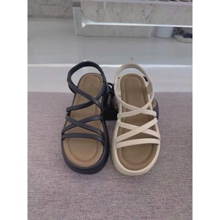 TH.STORE Xăng đan đế bằng quai chéo đế nâu