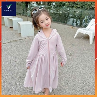 Áo Chống Nắng Toàn Thân Cho Bé Dáng Váy VM ,Vải Thun Lạnh Cao Cấp Ngăn Tia UV Hiệu Quả (10-38kg)