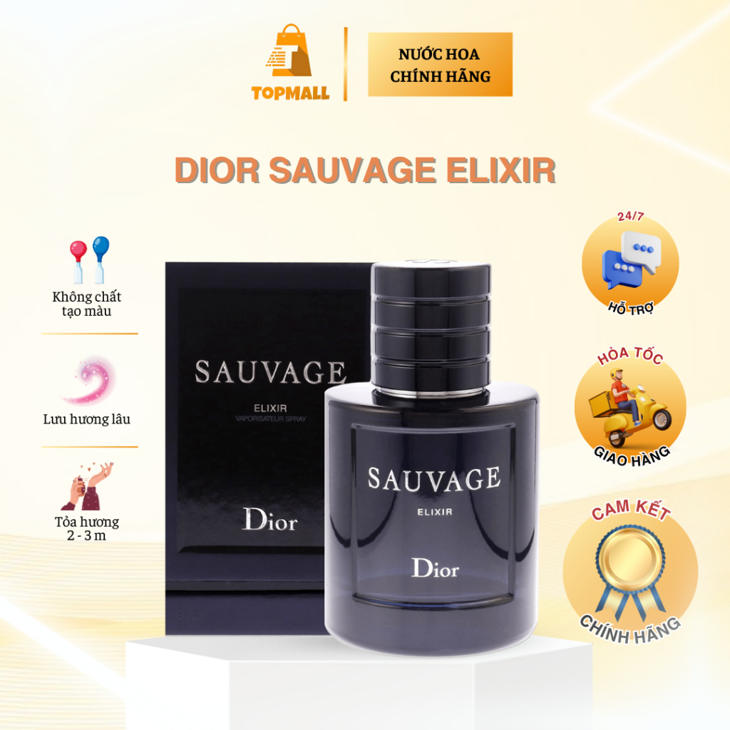 [AUTH-SANG TRỌNG ]Nước Hoa Nam Dior Sauvage Elixir Chính Hãng-TOPMALL