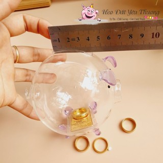 Heo thuỷ tinh đựng vàng và vỉ vàng khe nhét khoảng 4x0,7cm size 1