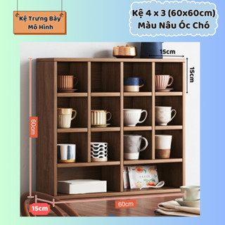 Giá kệ để ly cốc, trưng bày mô hình, kệ sen đá bonsai kệ để bàn kệ trang trí gỗ MDF Cao Cấp - Jumi