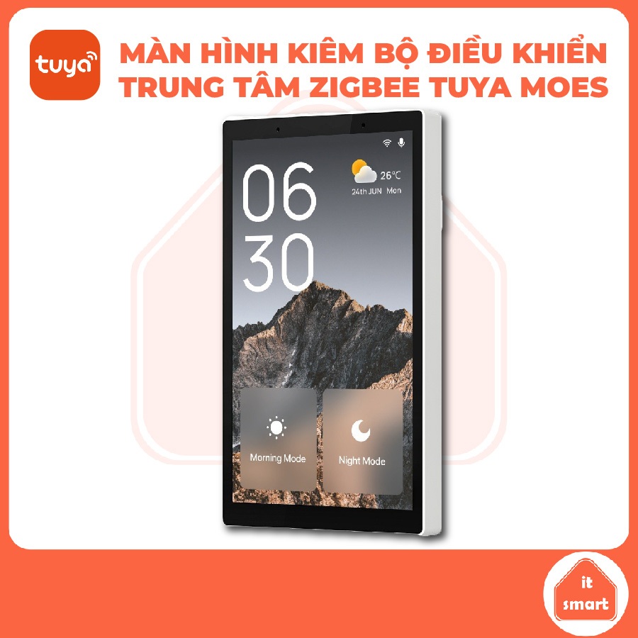 Màn hình bộ điều khiển trung tâm Zigbee Tuya Moes bản chữ nhật