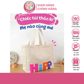 Túi vải canvas HiPP cỡ lớn đa năng cho mẹ bỉm sữa, có khóa kéo, mang đi sinh, đi làm, đi chơi...