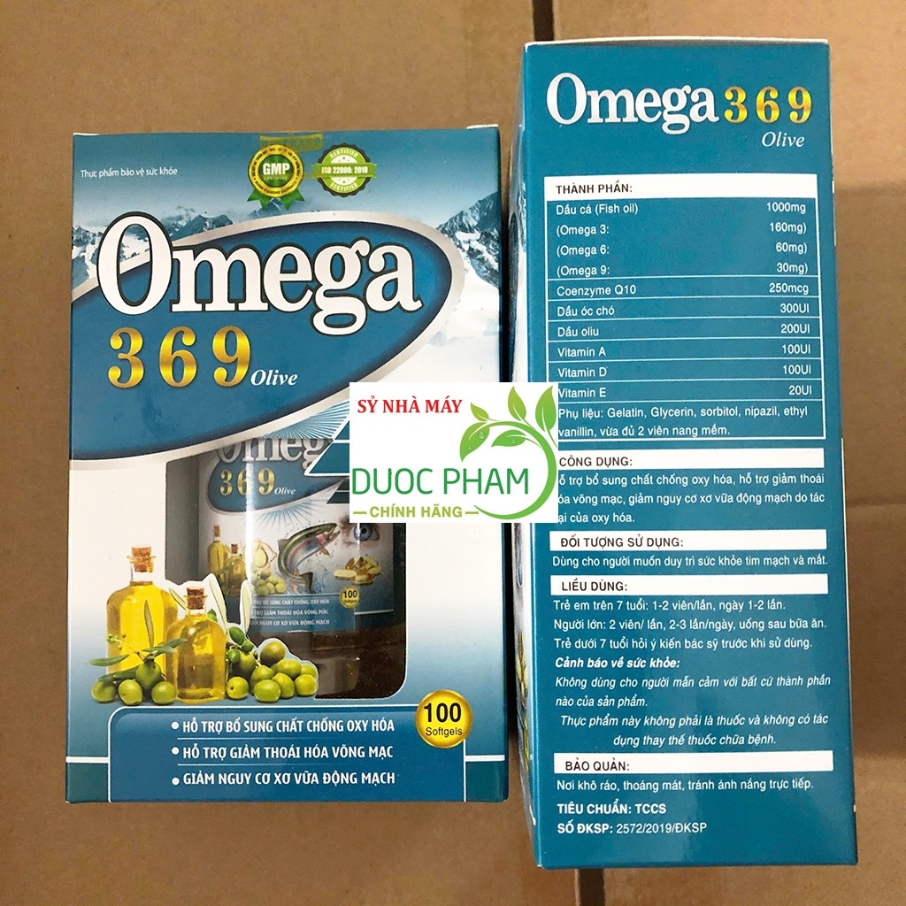 Viên sáng mắt OMEGA 3 6 9 Olive Q10 tinh dầu óc chó  giúp sáng mắt bổ tim mạch hộp 100 viên