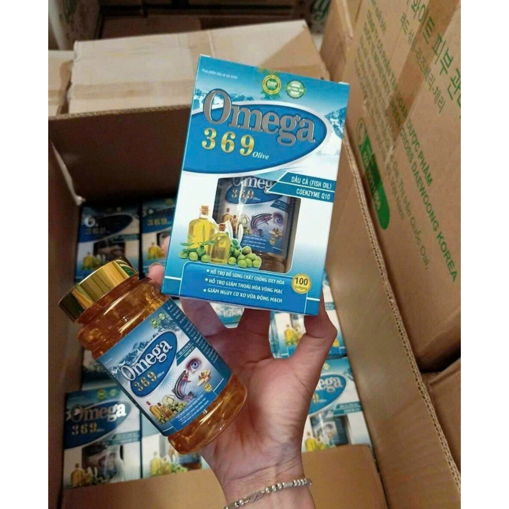 Viên sáng mắt OMEGA 3 6 9 Olive Q10 tinh dầu óc chó  giúp sáng mắt bổ tim mạch hộp 100 viên