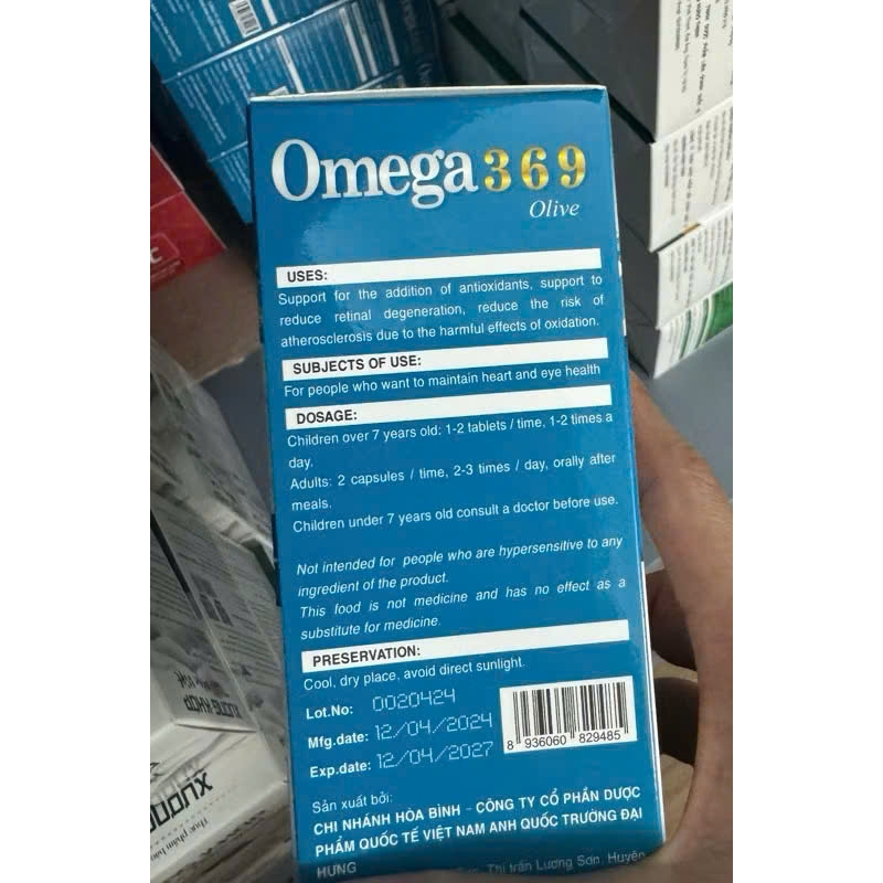 Viên sáng mắt OMEGA 3 6 9 Olive Q10 tinh dầu óc chó  giúp sáng mắt bổ tim mạch hộp 100 viên