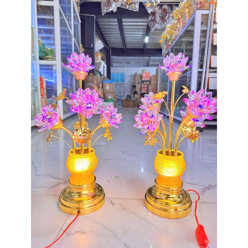 CẶP ĐÈN THỜ PHA LÊ 5 BÔNG HÀNG CAO CẤP