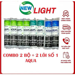 Combo 8 lõi lọc nước 123 Aqua - Gồm 4 lõi số 1, 2 lõi số 2, 2 lõi số 3