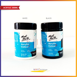   Khuê Artshop  MÀU ACRYLIC : ĐEN  TRẮNG_Mont Marte _dung tích 300ml,100ml,75ml 