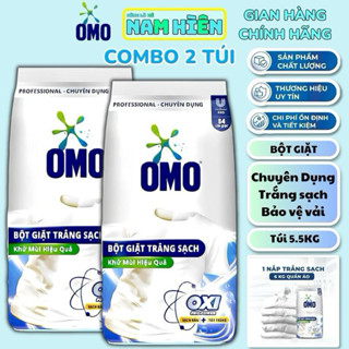 Combo 2 Túi Bột Giặt Omo Tẩy Trắng Hoàn Hảo Và Khử Sạch Mùi Hôi Oxy Pro-Power - Túi 5.5KG Chuyên Dụng