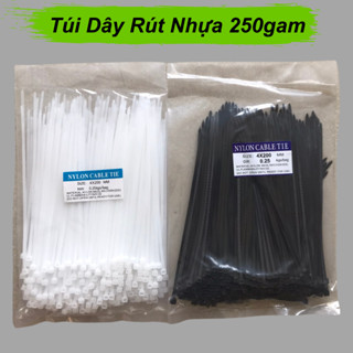 Túi dây rút nhựa 250gam, túi dây thít nhựa đủ size từ 10cm-50cm dẻo dai, chắc chắn