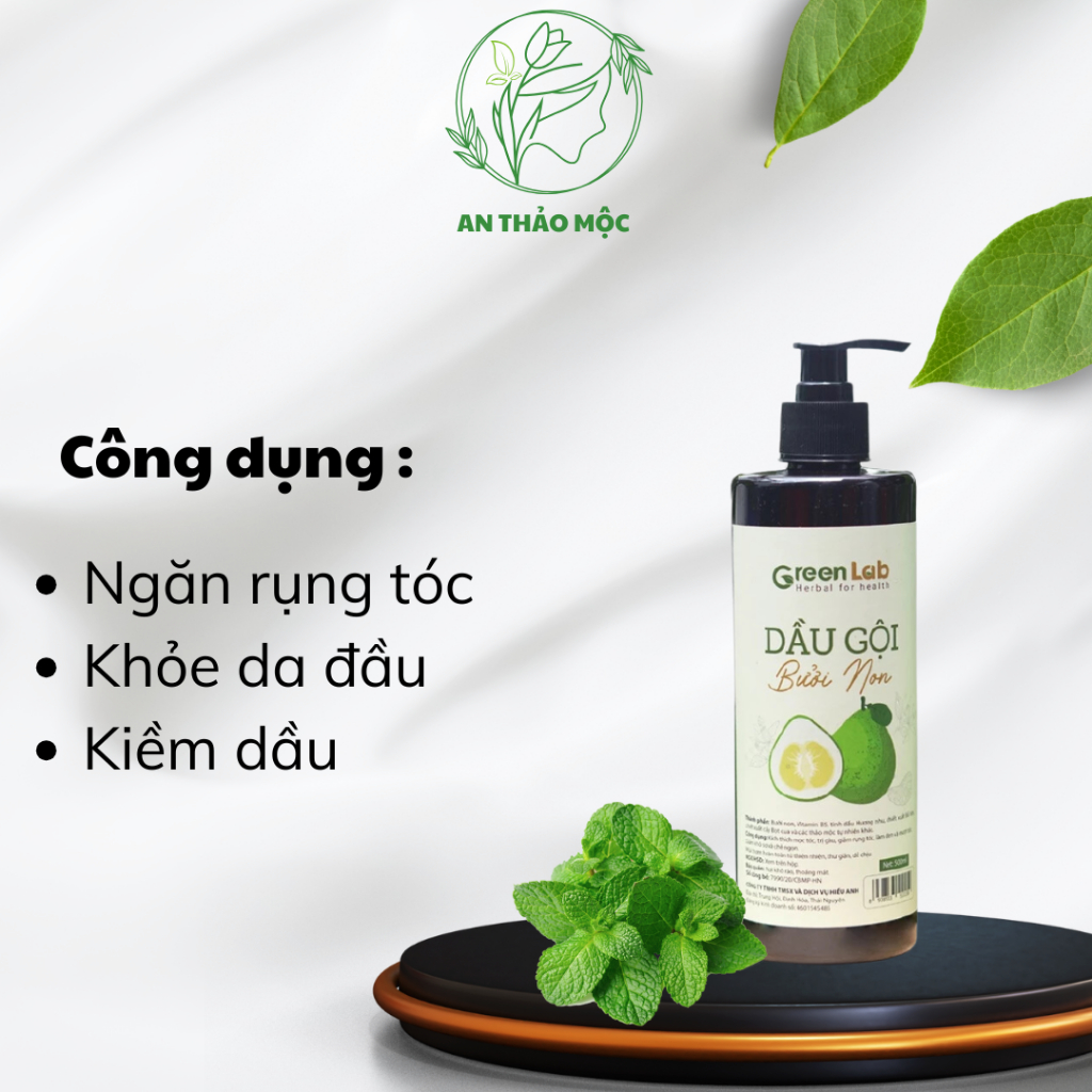 Dầu Gội Bưởi Non Greenlab Giảm rụng Mọc Tóc Nhanh