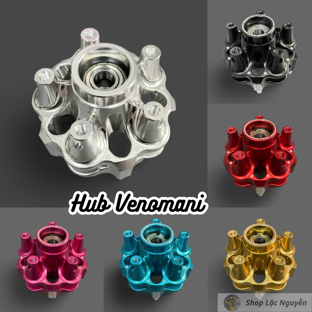 Hub Venomani Vespa Sprint/ Primavera/ LX/ GTS full nhôm CNC