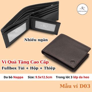 Bóp tiền nam cao cấp, ví da nam nhiều ngăn đựng tiền da bò Nappa loại 1 siêu mềm mịn RIVIO LEATHER