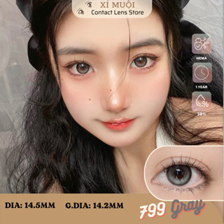  Lens mắt kính áp tròng màu xám tây filter giãn vừa 799 có độ cận 