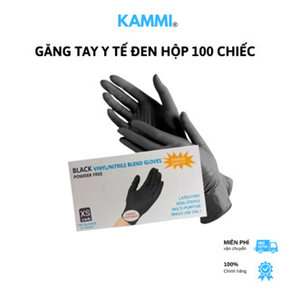 Găng Tay Y Tế Đen Không Bột Hộp 100 Chiếc | Gang Tay Đen Chuyên Dùng Trong Phun Xăm Thẩm Mỹ Chắm Sóc Da Spa