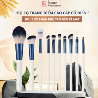 Bộ cọ makeup 10 cây trang điểm cổ điển cọ phấn phủ tán nền đánh má hồng cọ kẻ mắt che khuyết điểm