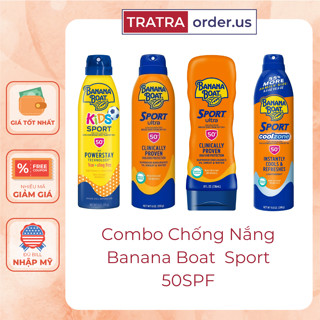 Xịt và kem Chống Nắng Toàn Thân Banana Boat Sport Ultra SPF 50+ chống tia UVA và UVB