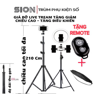 Gậy Livestream + chụp hình 3 chân điện thoại quay video xoay được 360 độ