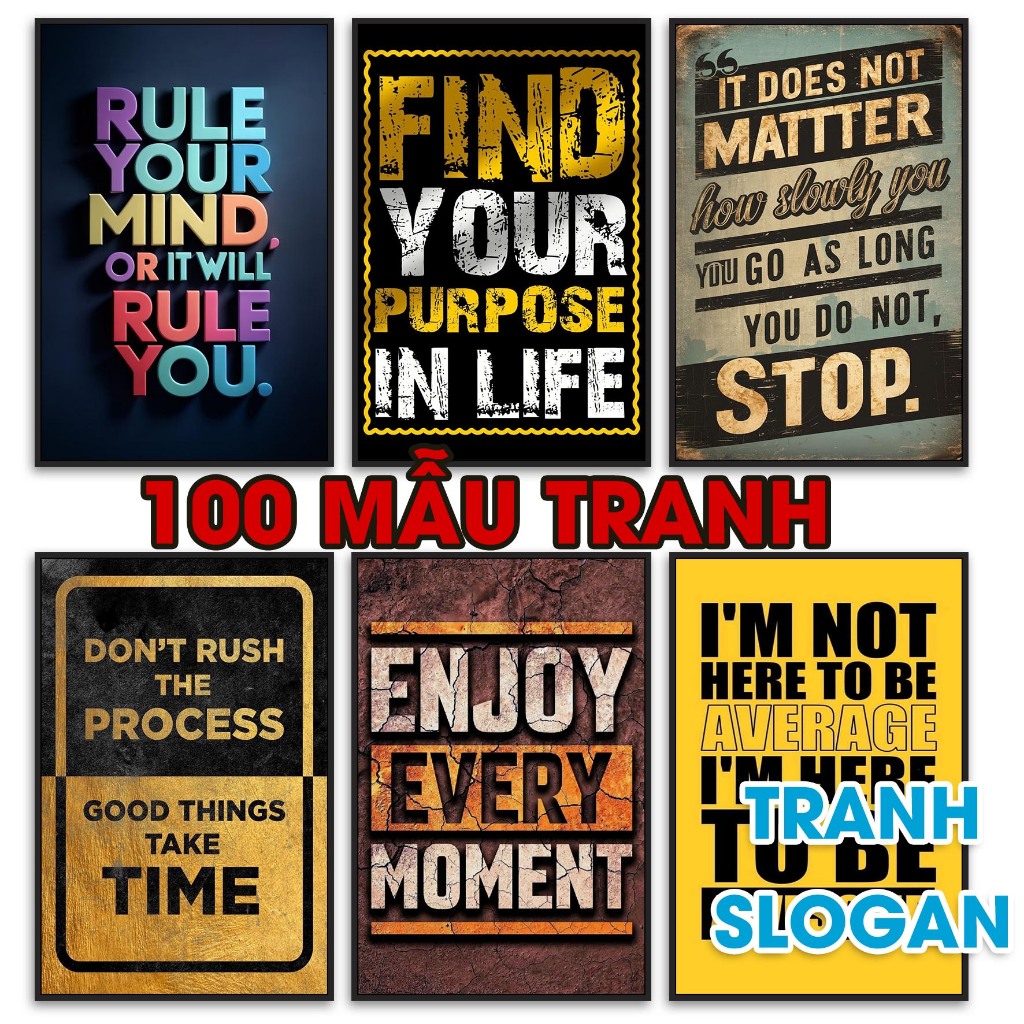 Tranh slogan tiếng anh, tranh trang trí lớp học tiếng anh