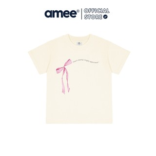  Áo thun Baby Tee Local Brand Amee Studio  Bow Pink 100% Cotton 250gsm 