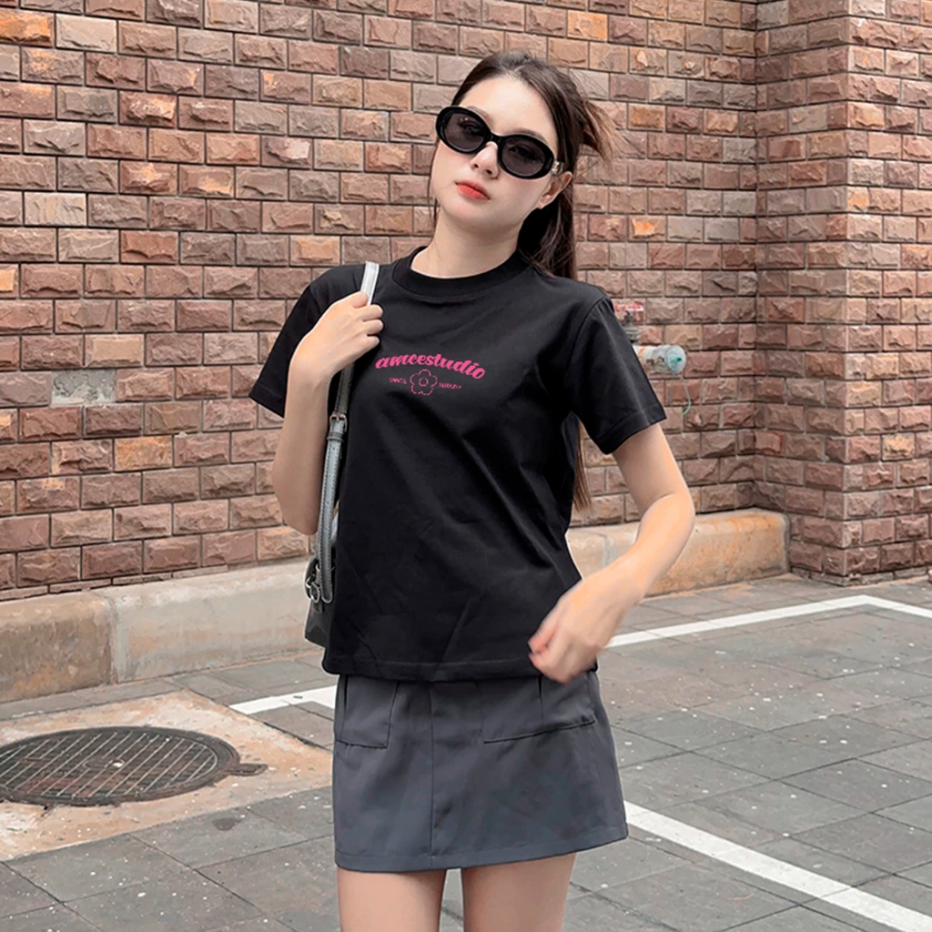 Áo thun Baby Tee Local Brand Amee Studio/ Peach Blossom 100% Cotton 250gsm | BigBuy360 - bigbuy360.vn