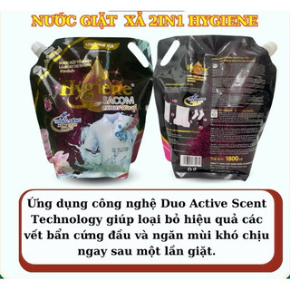 Thùng 2 Túi Nước giặt xả cao cấp Hygiene công nghệ thái(3L6)