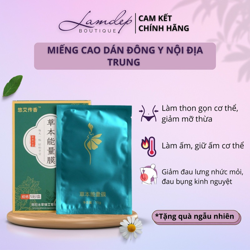 Miếng Dán Siết Eo Giảm Cân Giảm Béo Bụng Đông Y- Giảm Béo An Toàn Không Nghỉ Dưỡng Hộp 5 miếng X20G