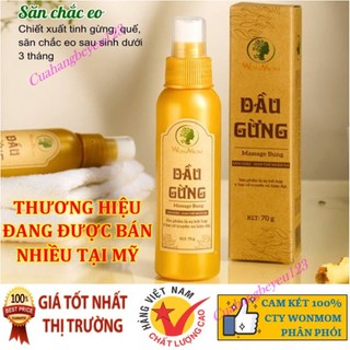 70gr - Dầu gừng massage bụng tan mỡ sáng da sau sinh - Wonmom