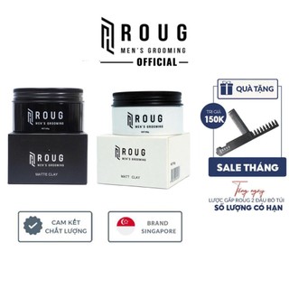  Sáp vuốt tóc nam giá rẻ Roug Đen 90gr  Roug Trắng 90gr + Tặng lược gấp gọn - ROUG MEN'S GROOMIN 