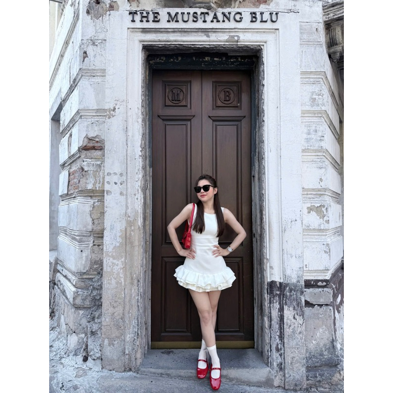 ( Ảnh thật ) 5019 Váy chân bồng lót quần khoét lưng