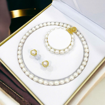 Bộ Trang Sức Ngọc Trai 10ly Màu Trắng Sang Trọng, Thanh Lịch, Tinh Tế - Ngọc Trai Trường Thịnh