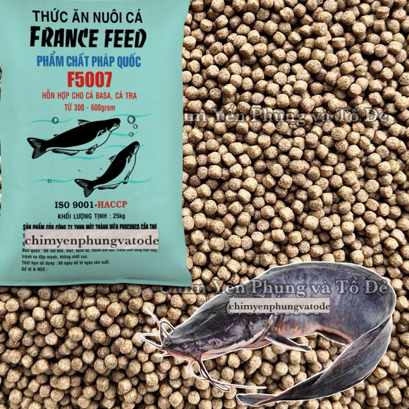 1kg Thức Ăn Cá Da Trơn Con Cò F5007 Cho Cá Ăn Hoặc Dùng câu cá tra,Cám viên F5007 NUÔI CÁ-thức ăn cá