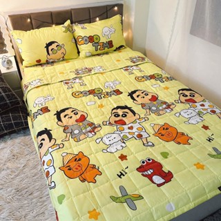 Bộ chăn hè trần bông ga gối 5 món , dùng cho giường đơn , giường tầng , bọc nệm ktx 80cm, 1m ,1m2