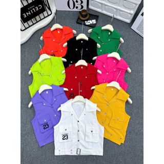 Áo thể thao nữ, áo gile khoác ngoài vai rộng túi hộp, chất kaki mềm, nhảy zumba, aerobic...(LT-04)